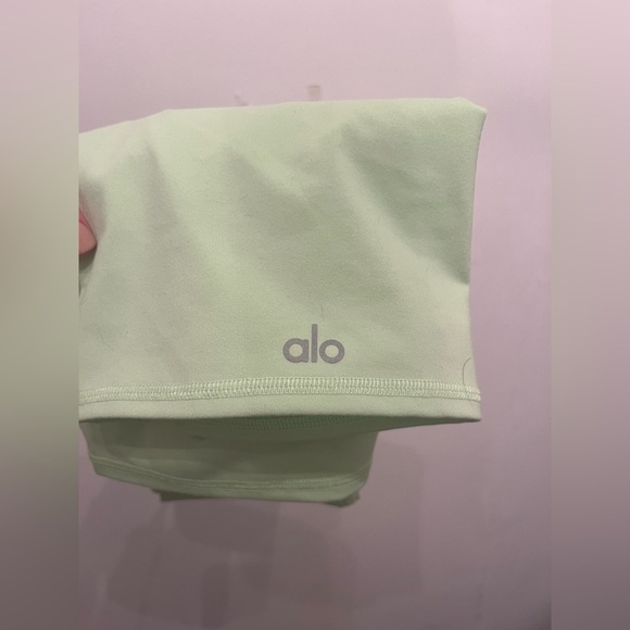 Alo Yoga High Waisted Biker Short 7" Neon Yellow Extra Small - Picture 4 of 5